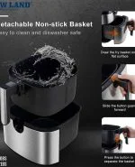 سرخکن 5.3 لیتری بدون روغن نیولند مدل 2921BS - تصویر 4