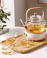 قوری پیرکس دسته بامبو کدKIT_229