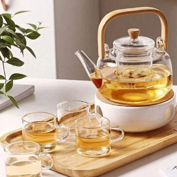 قوری پیرکس دسته بامبو کدKIT_229