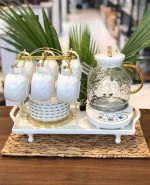 ست چایساز با فنجان و نعلبکی و سینی کد134-113