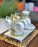 ست چایساز با فنجان و نعلبکی و سینی کد134-113