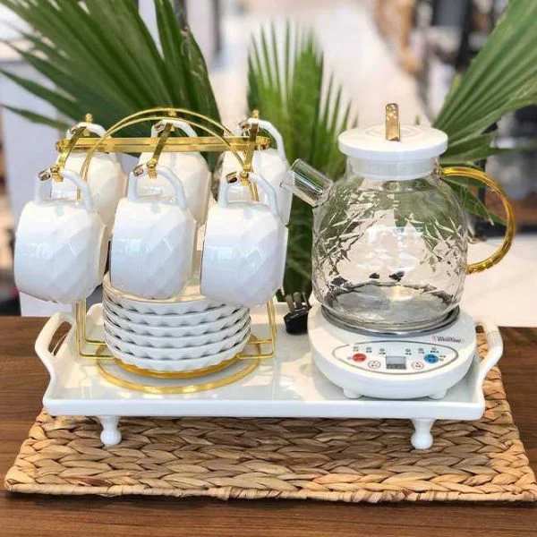 ست چایساز با فنجان و نعلبکی و سینی کد134-113