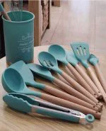 ست ابزار آشپزخانه 12 پارچه سیلیکونی وارداتی کدCH-134-29 - تصویر 3