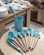 ست ابزار آشپزخانه 12 پارچه سیلیکونی وارداتی کدCH-134-29 - تصویر 4