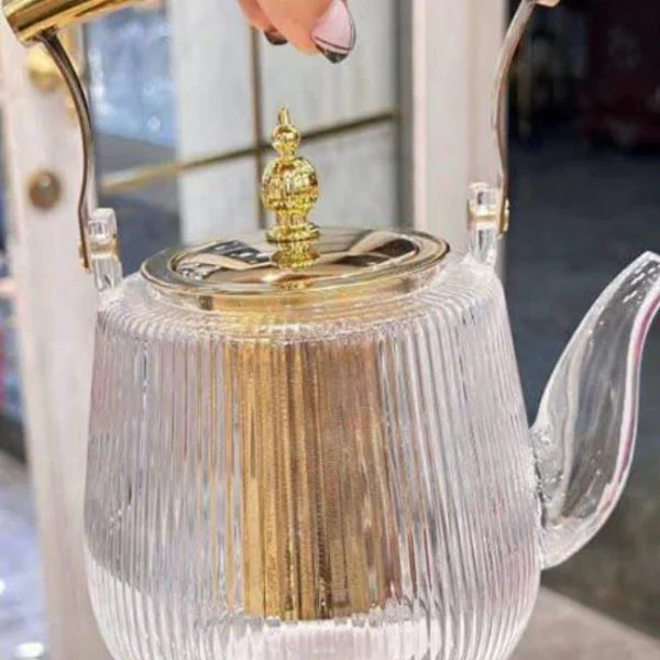 قوری دسته طلایی وارداتی کد VT2466