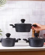 سرویس قابلمه 6 پارچه دسته آنتی باکتریال کاراجا کد 502000239 - تصویر 2