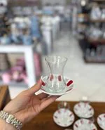 استکان کمر باریک و نعلبکی LAV کدASN-314