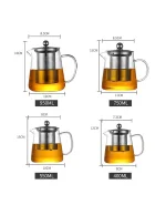 قوری شیشه ای 550 میل وارداتی کد VT412 - تصویر 2