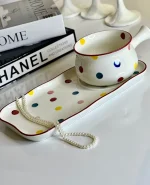 ست تابه و سینی صبحانه خوری سرامیکی کد vt661