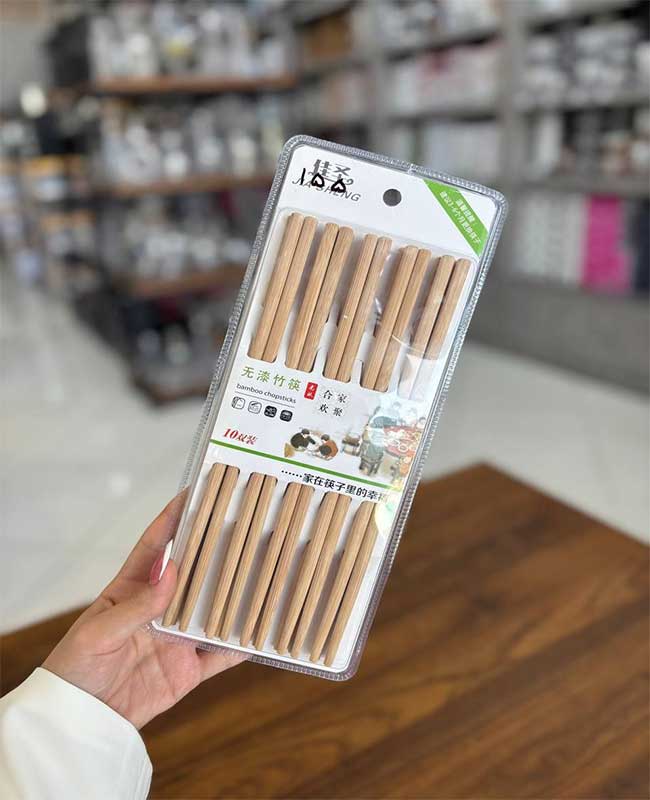 چاپستیک 20 عددی 5 جفت بامبو وارداتی کد KIT-156