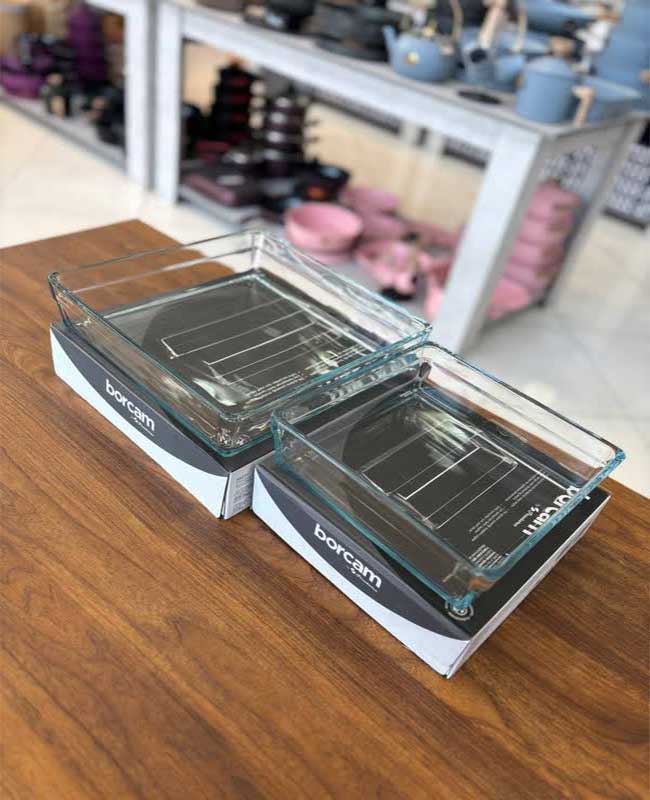 2 تابه پیرکسی مربع مدل borcam از پاشاباغچه کد 59304 - تصویر 2