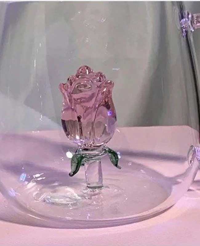 ماگ شیشه ای طرح گل رز وارداتی کدvt5318 (2) ماگ شیشه ای طرح گل رز وارداتی کدvt5318