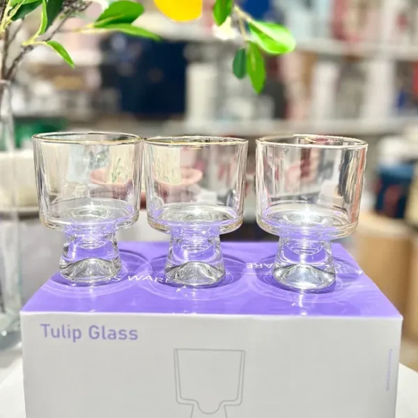 دسرخوری بلور لب طلا Tulip Glass وارداتی کد KIT-1378