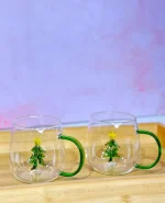 ماگ شیشه ای طرح کاج کریسمس وارداتی کد5700