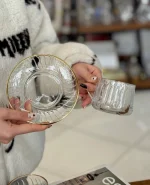ست فنجان نعلبکی لب طلایی Deli Glass وارداتی کد KIT-1390