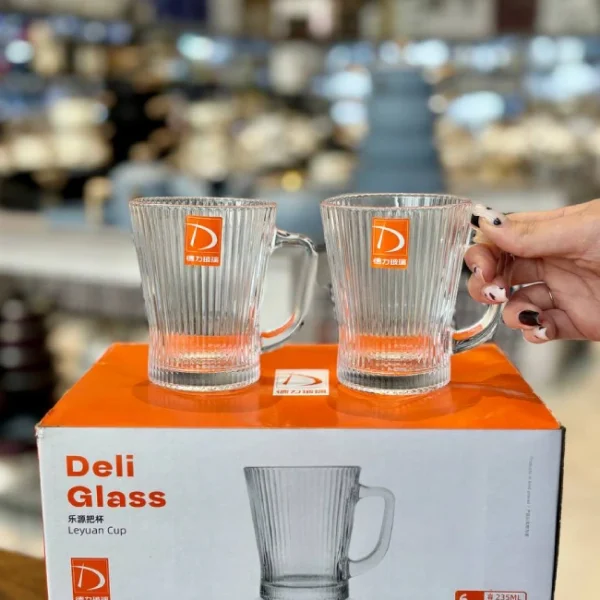 ماگ شیاردار Deli Glass وارداتی کد KIT-1381
