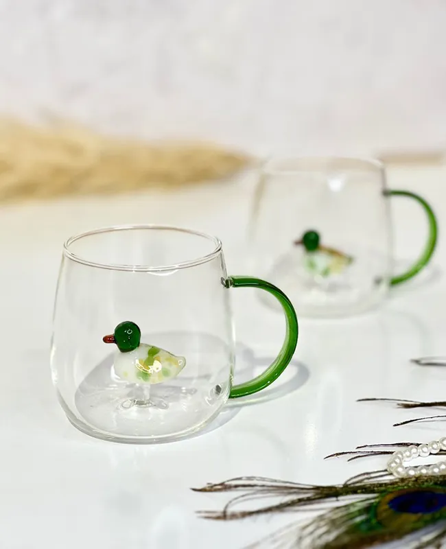 ماگ شیشه ای طرح اردک وارداتی کدvt2077
