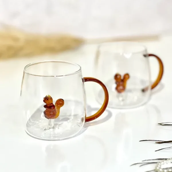 ماگ شیشه ای طرح سنجاب وارداتی کدvt2078