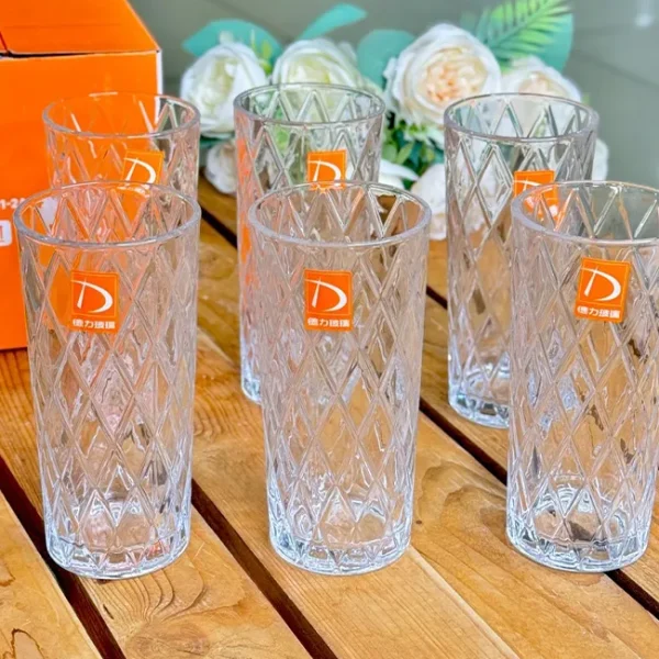 لیوان و نیم لیوان طرح لوزی Deli Glass وارداتی کد KIT-1364