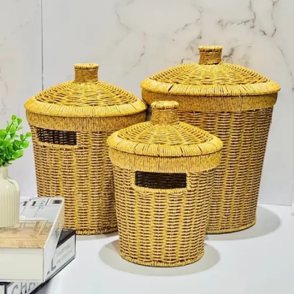 سبد۳ تایی حصیری وارداتی vt 4809