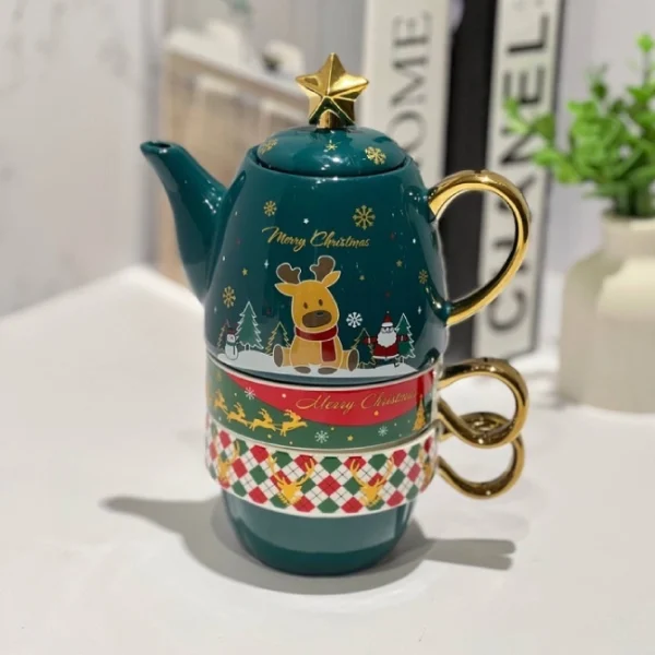 ست چایخوری 4 پارچه کریسمسی کد KIT-1229