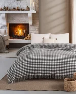 پتوی دونفره بافت وافل Ogi Home (مدل Scotch Battaniye) ابعاد ۱۸۰×۲۲۰ سانتی‌متر